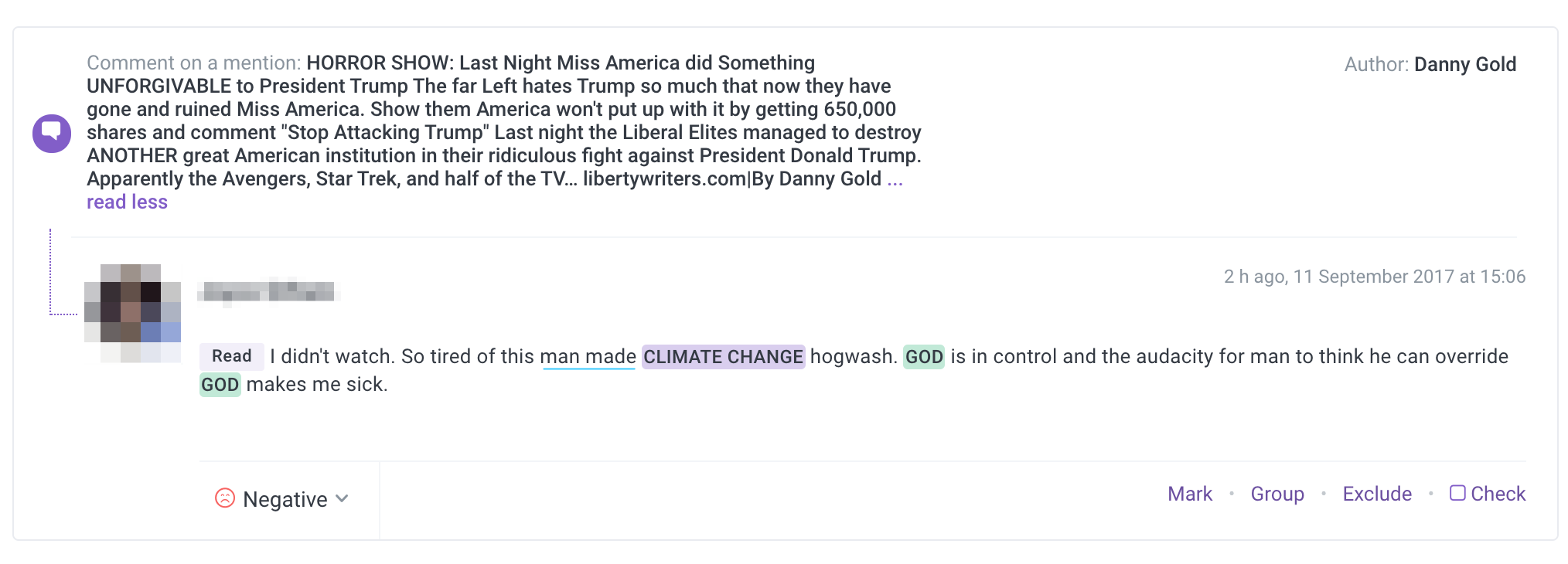 man made climate change social media mentions 
