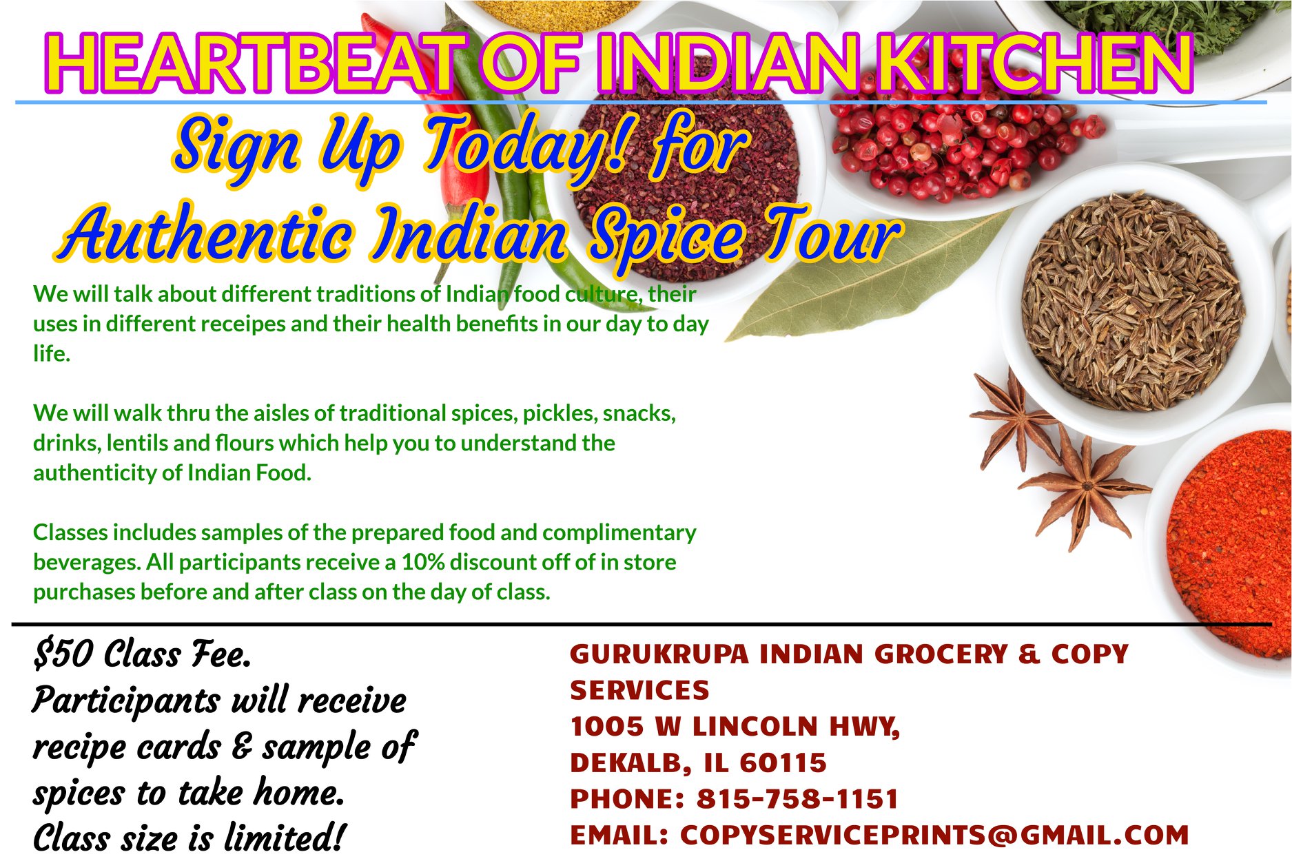 Sign Up for Authentic Indian Spice Tour!